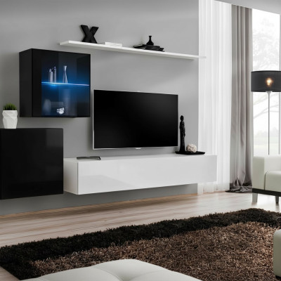 Muebles de salón de diseñador moderno conjunto de pared de 260 cm lujosa vitrina.
