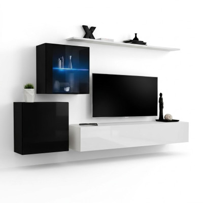 Muebles de salón de diseñador moderno conjunto de pared de 260 cm lujosa vitrina.