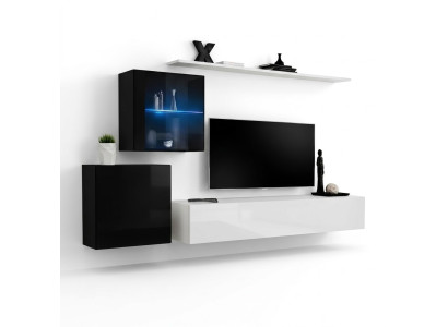 Muebles de salón de diseñador moderno conjunto de pared de 260 cm lujosa vitrina.
