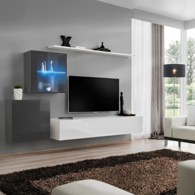 Conjunto de lujo de moderno mural de sala de estar, muebles de sala de estar, estantería de pared, muebles, soporte de TV, juego.