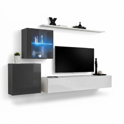 Conjunto de lujo de moderno mural de sala de estar, muebles de sala de estar, estantería de pared, muebles, soporte de TV, juego.