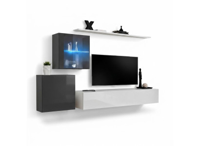 Conjunto de lujo de moderno mural de sala de estar, muebles de sala de estar, estantería de pared, muebles, soporte de TV, juego.
