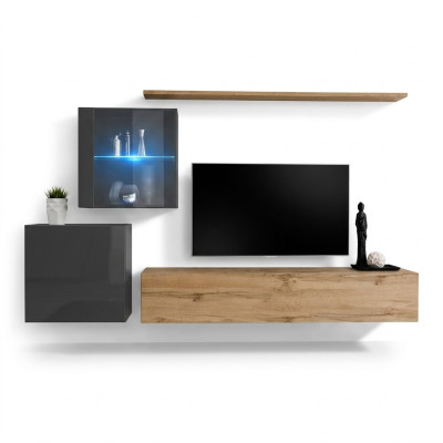 Soporte de TV de lujo, estante de pared para sala de estar, diseñador de madera moderno.