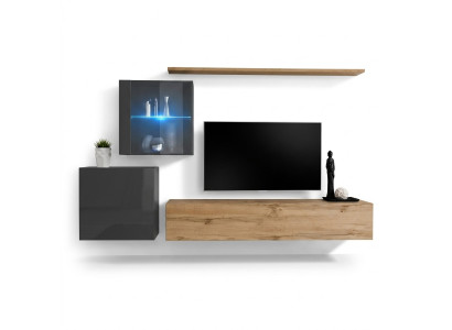 Soporte de TV de lujo, estante de pared para sala de estar, diseñador de madera moderno.