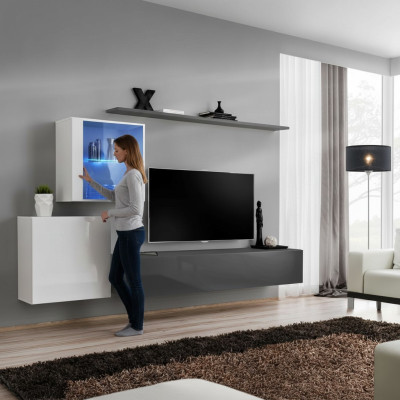 Conjunto de muebles de madera para la pared, armario de pared, estante de pared de diseñador, muebles completos de diseñador.