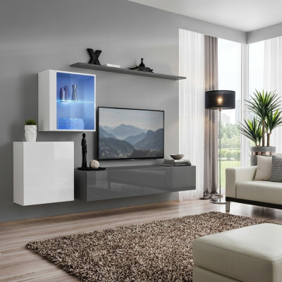 Conjunto de muebles de madera para la pared, armario de pared, estante de pared de diseñador, muebles completos de diseñador.