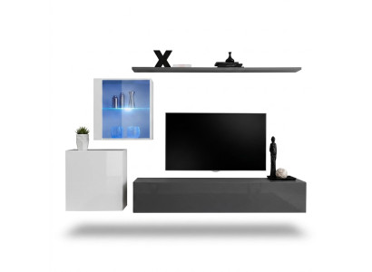 Conjunto de muebles de madera para la pared, armario de pared, estante de pared de diseñador, muebles completos de diseñador.