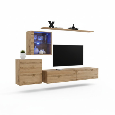 Mueble de salón moderno con soporte para TV, diseño de muebles para sala de estar, estanterías de pared completas.