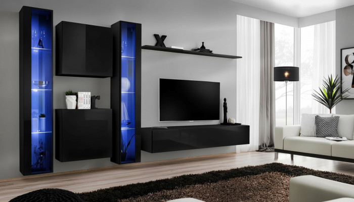 Juego de muebles de sala de estar diseñador 2x armario de pared vitrina suspendida mobiliario.