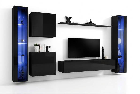 Juego de muebles de sala de estar diseñador 2x armario de pared vitrina suspendida mobiliario.