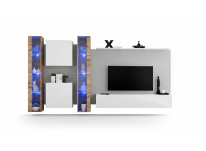 Soporte de TV blanco, mueble de pared, armario de pared, muebles de diseño para la sala de estar, buffet de lujo.
