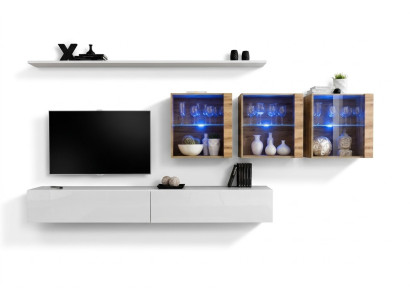 Mueble de pared completo moderno, muebles de salón, soporte de TV, diseño.