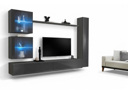 Conjunto de muebles de lujo completo en gris diseño moderno para salón.