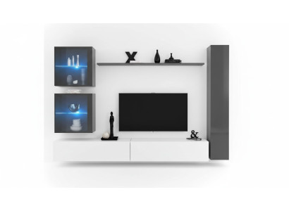 Mueble de salón de diseño moderno con soporte de TV en gris, muebles de sala de estar, aparador.