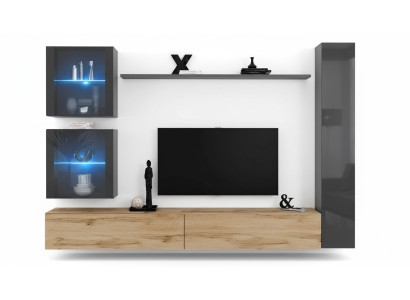Moderno mueble de pared aparador gris mobiliario armario de pared sala de estar soporte de TV