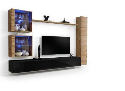 Muebles de salón de diseñador, armario de pared, estantería, juego de soporte de TV de 6 piezas.