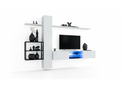 Muebles de salón conjunto 270 cm armario de pared blanco estanterías de pared decoración
