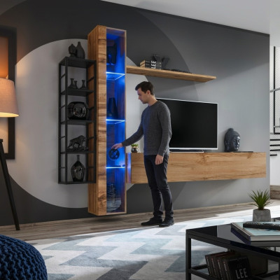 Conjunto completo de muebles de lujo para salón de diseño de Braun, muebles de lujo para la sala de estar, armario para la sala.
