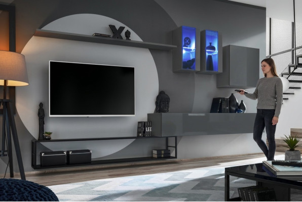 Juego completo de muebles de sala de estar 6 piezas, pared de sala de diseño, muebles de lujo, aparador.