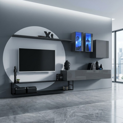 Juego completo de muebles de sala de estar 6 piezas, pared de sala de diseño, muebles de lujo, aparador.