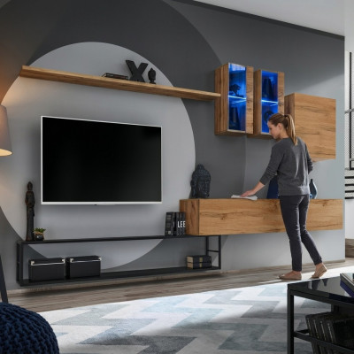 Mueble de salón marrón Aparador de diseñador Soporte de TV Mobiliario Lujo Completo Nuevo