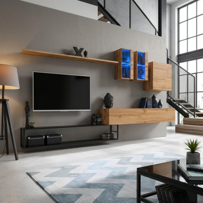 Mueble de salón marrón Aparador de diseñador Soporte de TV Mobiliario Lujo Completo Nuevo