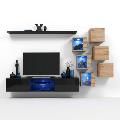 Muebles de madera Moderno Mueble de sala de estar de diseñador Soporte de televisión Mueble de pared