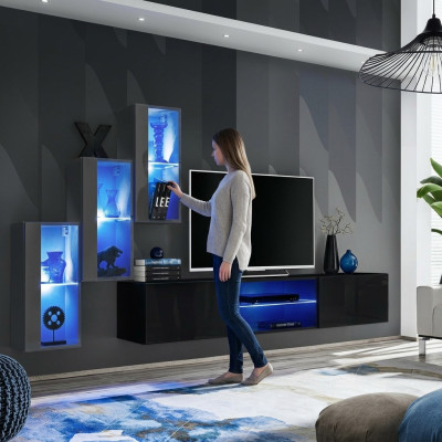 Mueble de salón de pared de madera, aparador, mueble TV de lujo.