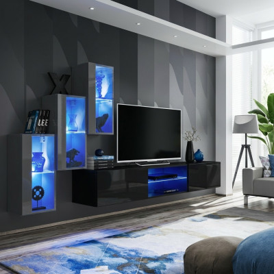 Mueble de salón de pared de madera, aparador, mueble TV de lujo.
