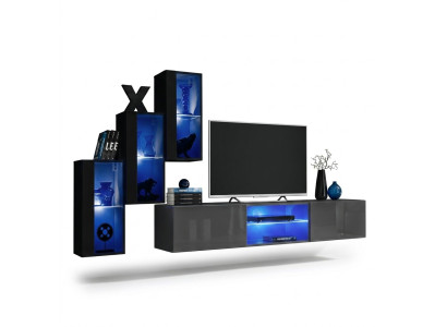 Set de pared de 4 piezas 210 cm mobiliario moderno armario de pared nuevo