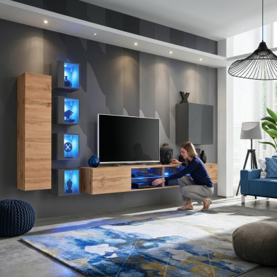 Mueble de salón de pared de 320 cm Aparador moderno para televisión Aparador salón - Muebles de salón