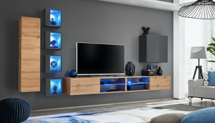 Mueble de salón de pared de 320 cm Aparador moderno para televisión Aparador salón - Muebles de salón
