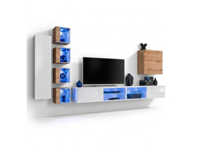 Mueble de pared, armario de diseñador, estantes de pared, aparador, armario mural, muebles de salón.