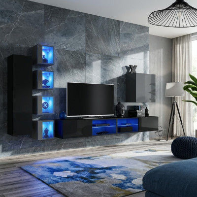 Muebles de sala de estar nuevos pared para sala de estar 320 cm 6x armario colgante conjunto de lujo estante de pared
