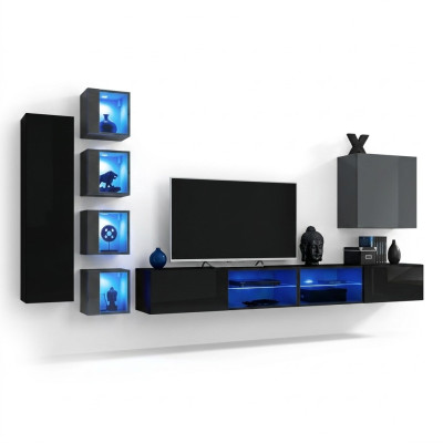 Muebles de sala de estar nuevos pared para sala de estar 320 cm 6x armario colgante conjunto de lujo estante de pared