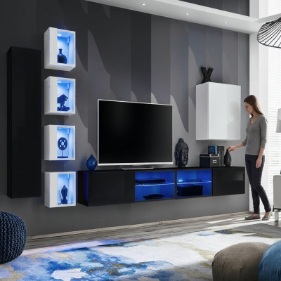Conjunto de muebles de madera modernos para paredes completas, mueble de pared, conjunto de 7 piezas, nuevo.