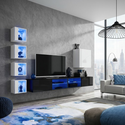 Conjunto de muebles de madera modernos para paredes completas, mueble de pared, conjunto de 7 piezas, nuevo.