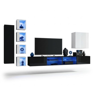 Conjunto de muebles de madera modernos para paredes completas, mueble de pared, conjunto de 7 piezas, nuevo.