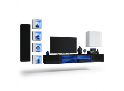 Conjunto de muebles de madera modernos para paredes completas, mueble de pared, conjunto de 7 piezas, nuevo.