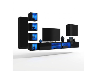 Conjunto de muebles para salón completo de madera moderno de diseñador.