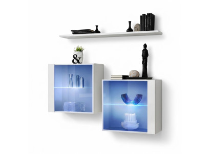 Mueble de pared Nuevo Moderno Armario estantería blanco mobiliario completo sala de estar