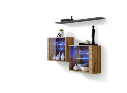 Mueble de pared moderno de diseñador para sala de estar en color marrón de lujo.