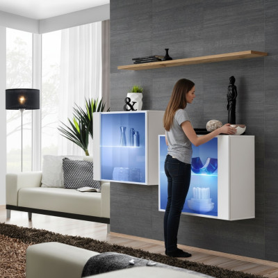 Lujo Conjunto de muebles de pared de salón de muebles de madera contemporáneos