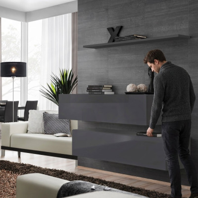Moderno conjunto de pared para sala de estar, lujo de diseñador, juego completo de 3 piezas de muebles para sala de estar.