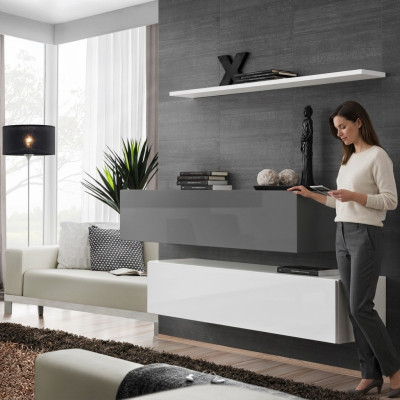2 armarios conjunto de pared de lujo diseño mobiliario estante de madera muebles de salón