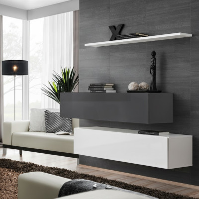 2 armarios conjunto de pared de lujo diseño mobiliario estante de madera muebles de salón