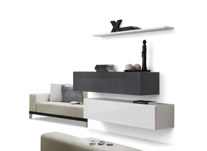 2 armarios conjunto de pared de lujo diseño mobiliario estante de madera muebles de salón