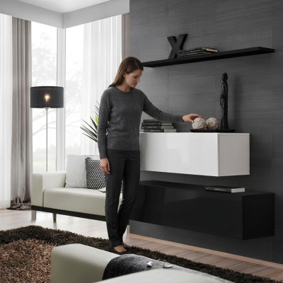 Sala de estar Negro Conjunto de muebles de gabinetes de diseñador Estante de pared Moderno Nuevo Muebles.