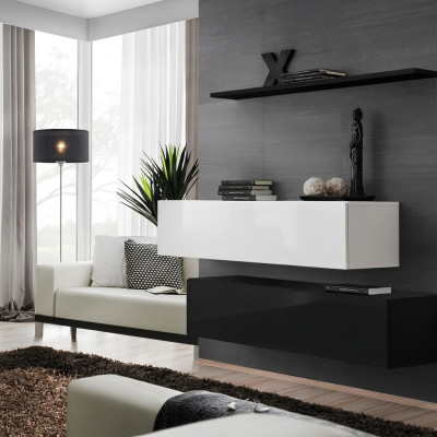 Sala de estar Negro Conjunto de muebles de gabinetes de diseñador Estante de pared Moderno Nuevo Muebles.