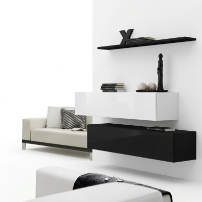 Sala de estar Negro Conjunto de muebles de gabinetes de diseñador Estante de pared Moderno Nuevo Muebles.